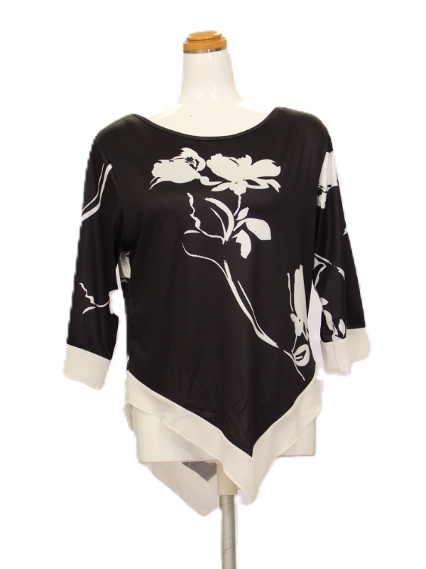 花柄デザインカットソー　サイズ：XL