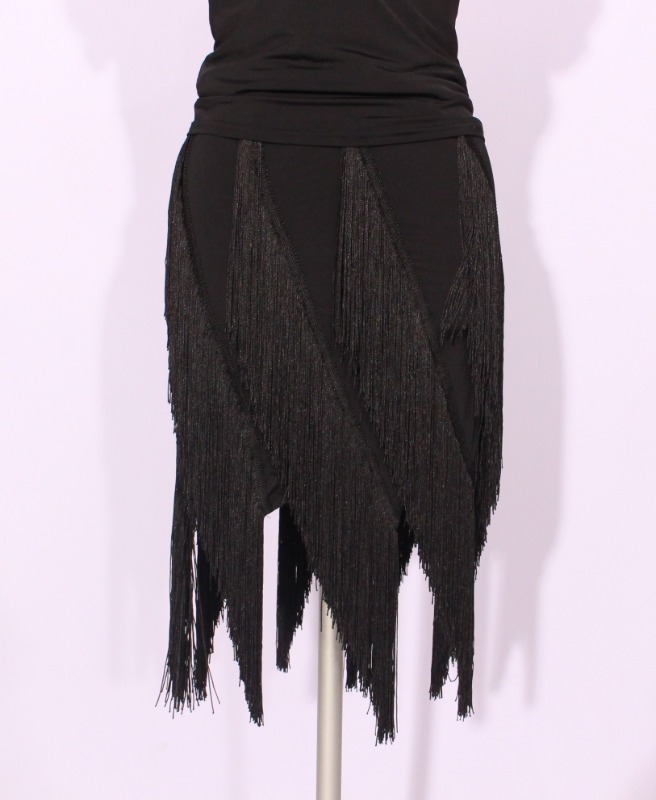 フリンジ付き　ラテンスカート　サイズ：M