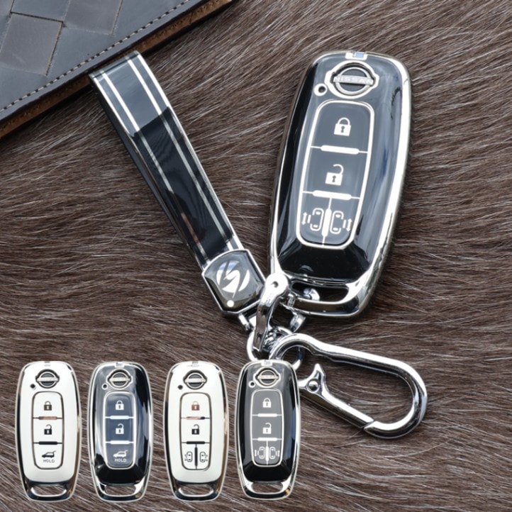 日産 セレナ C28 エクストレイル T33 アリア サクラ 3ボタン 4ボタン 両側スライドドア キーカバー スマートキーケース TPU素材 クリスマスプレゼント