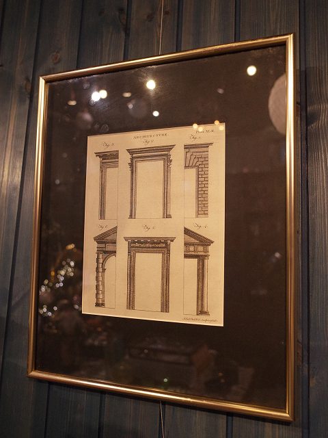 アンティーク イギリスで買い付けた 玄関部 建築デザイン画
