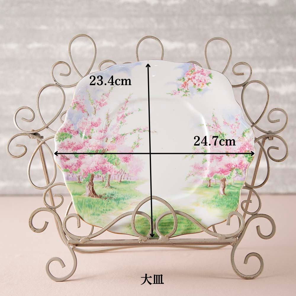 【SOLD OUT】ロイヤルアルバート Royal Albert ブロッサムタイム 桜柄  ケーキプレート 大プレート