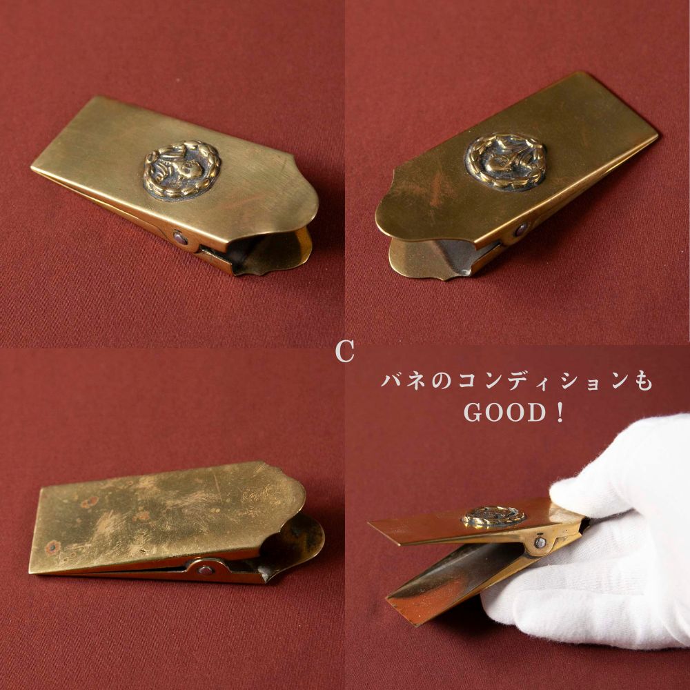 【新着商品】アンティーク イギリスで買い付けた MERRY PHIPSON & PARKER製 真ちゅう製 LETTER（ペーパー）クリップ