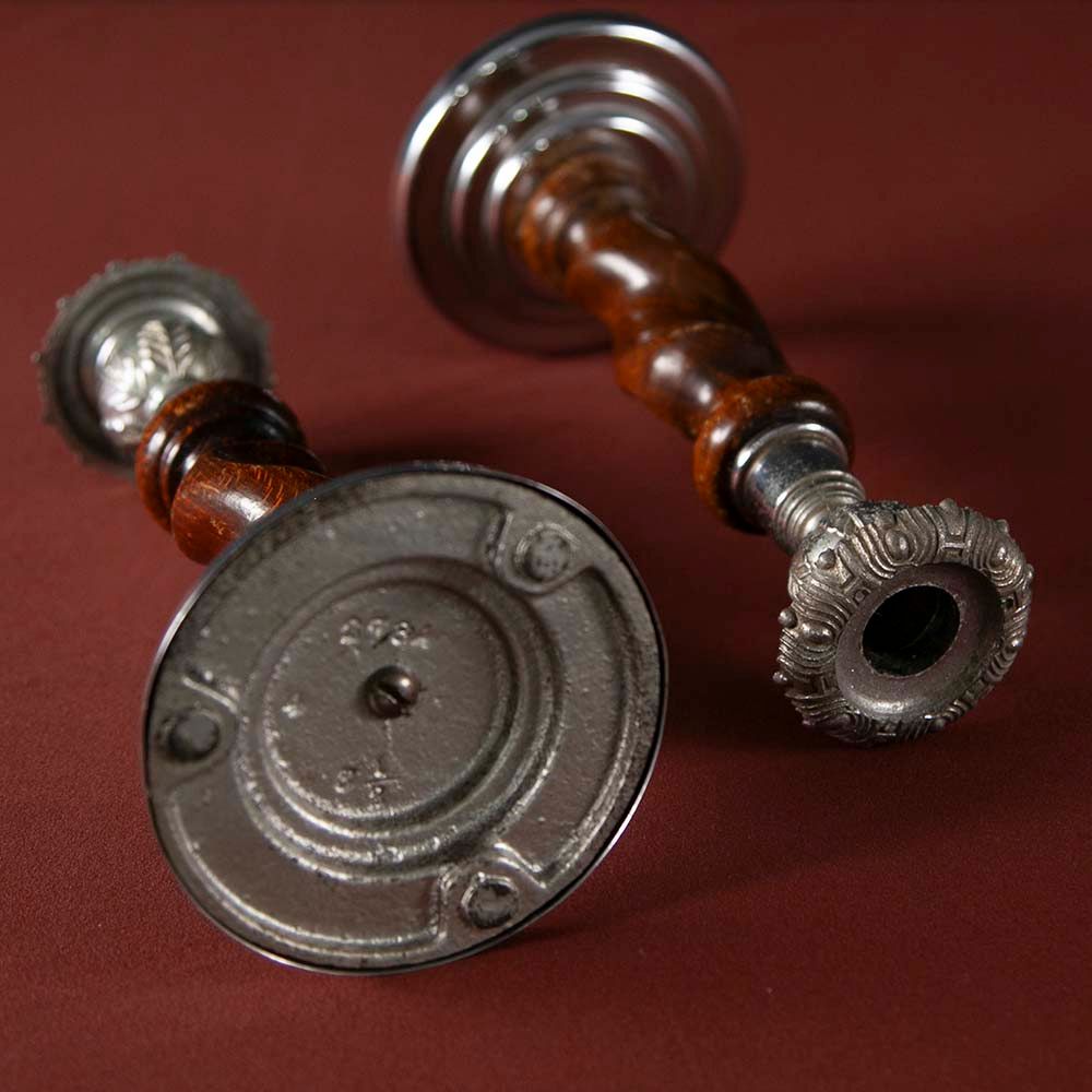 アンティーク イギリスで買い付けた ツイストが美しい オーク材 キャンドルスタンド（ペア）