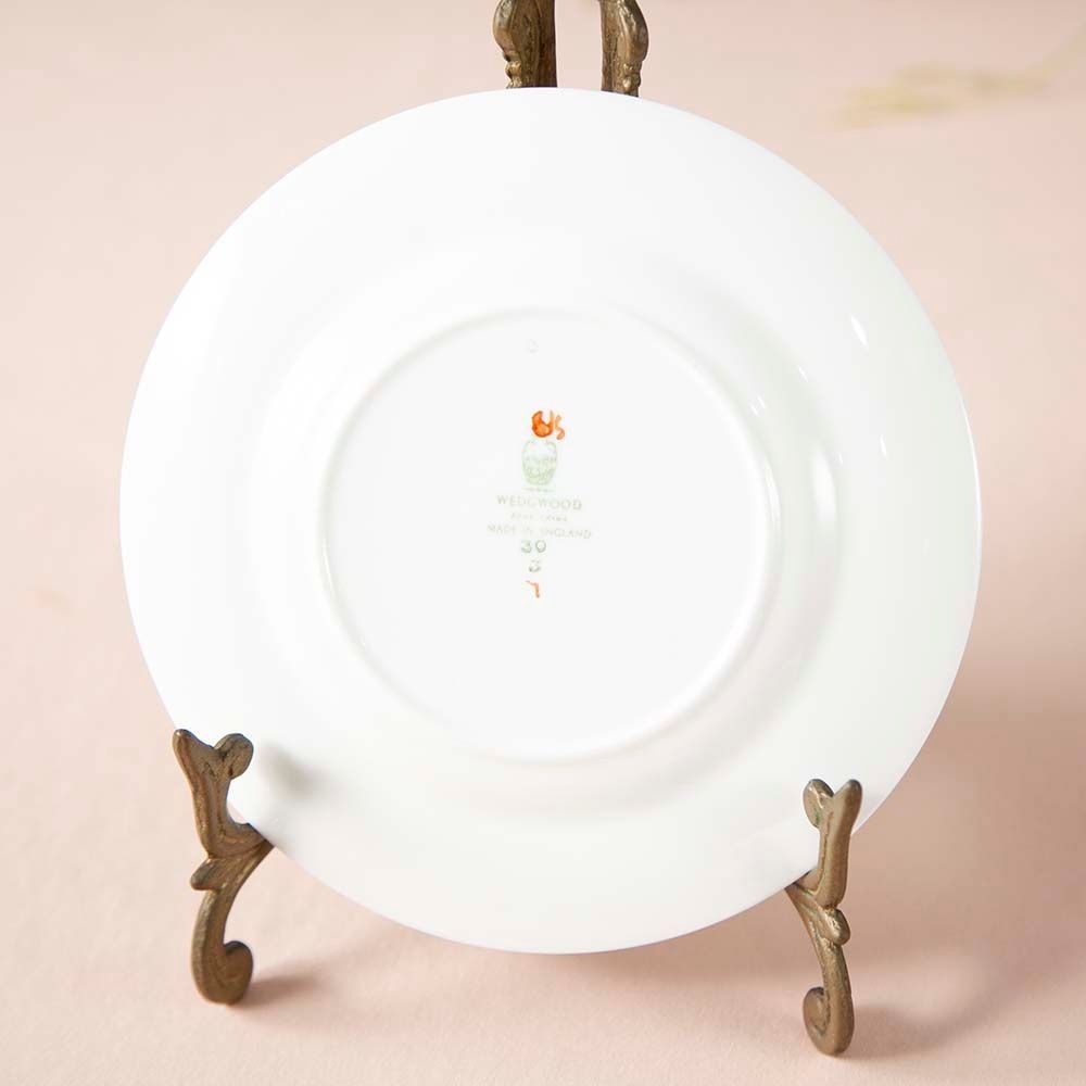 【2026年新規買い付け品】ヴィンテージ イギリスで買い付けた WEDGWOOD ウェッジウッド ワイルドストロベリー トリオ 黒壺バックスタンプ
