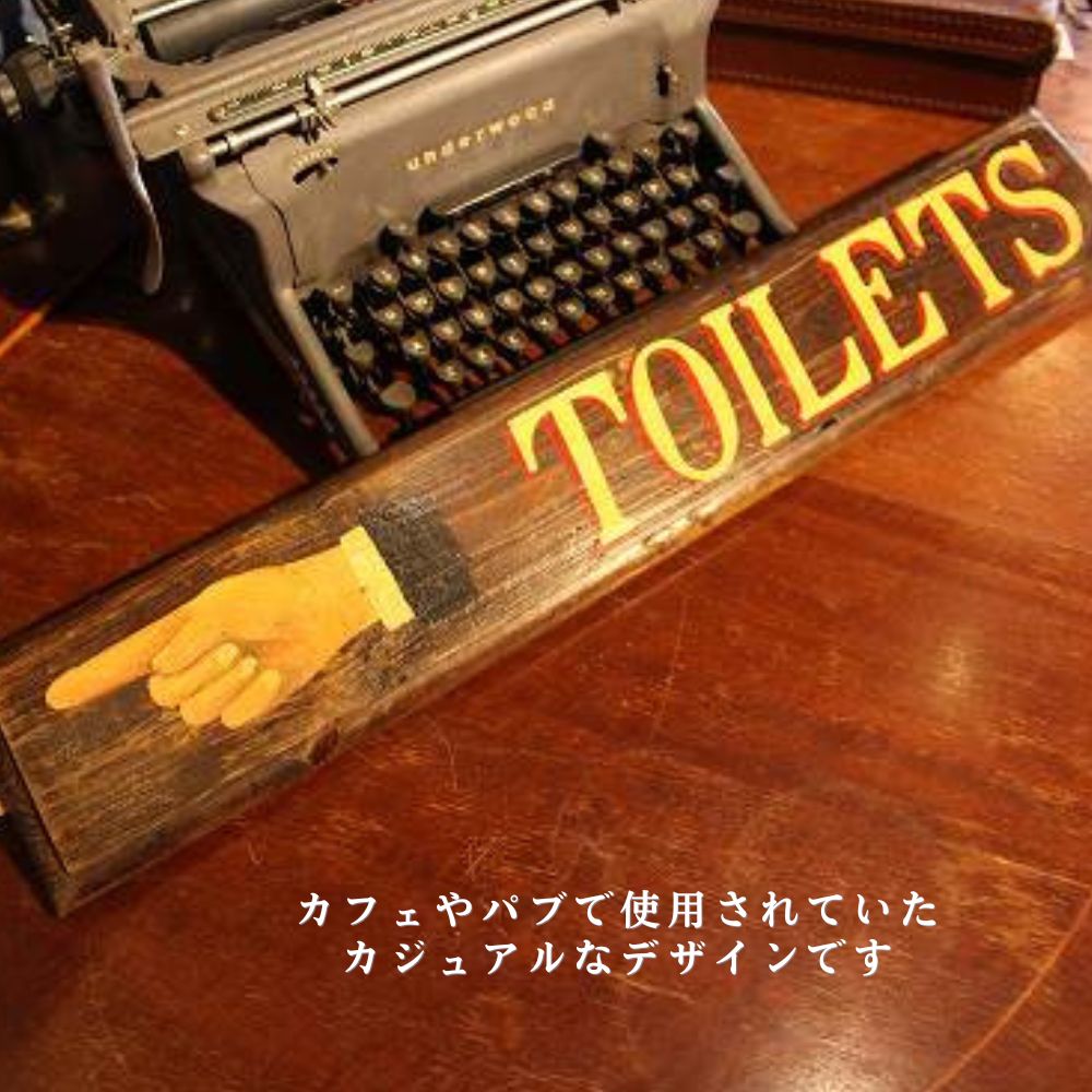 イギリスで買い付けた パブで使われていたパイン材 トイレサイン 