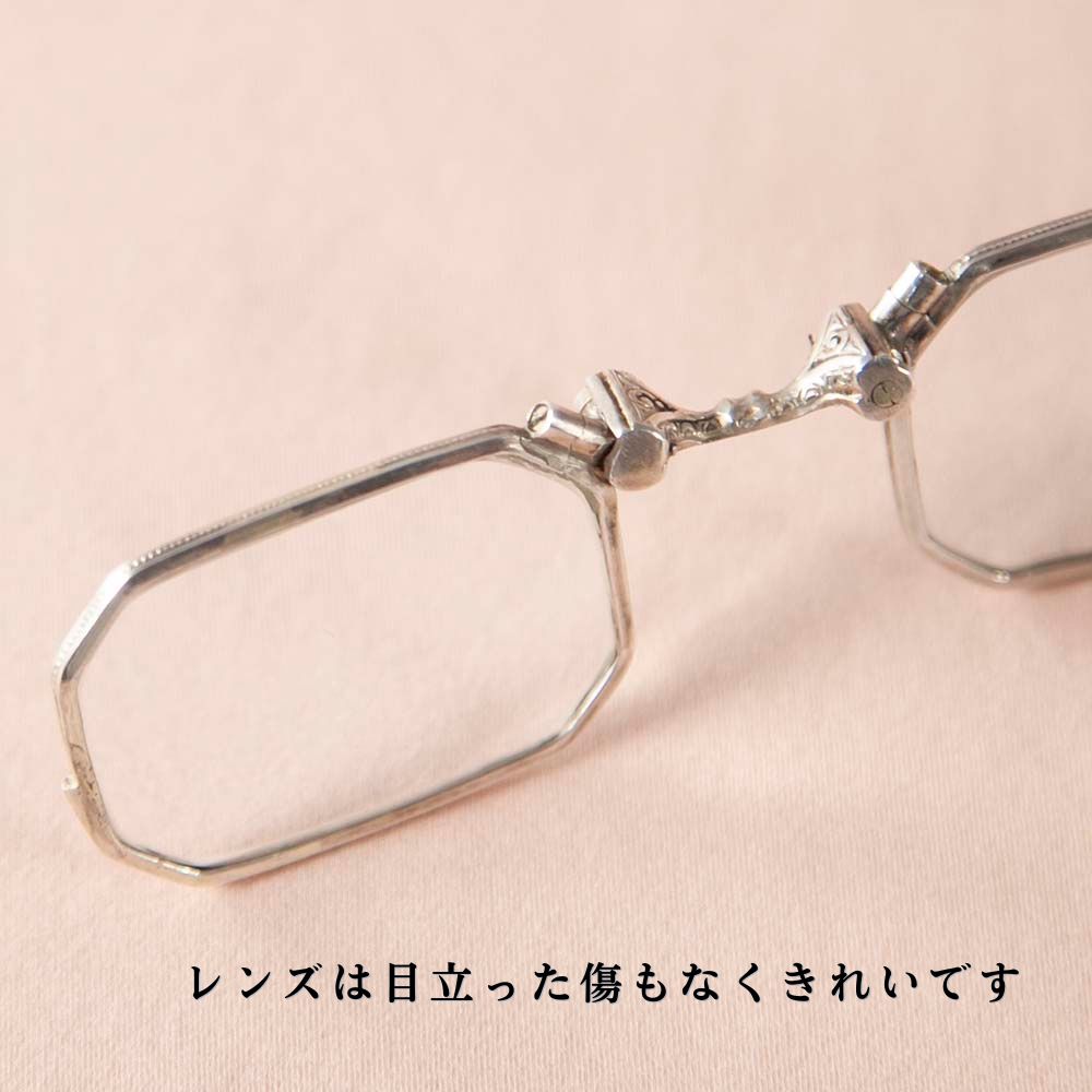 アンティーク イギリスで買い付けた マーカサイトが配された 四角のレンズ ロニェット（拡大鏡・ルーペ）