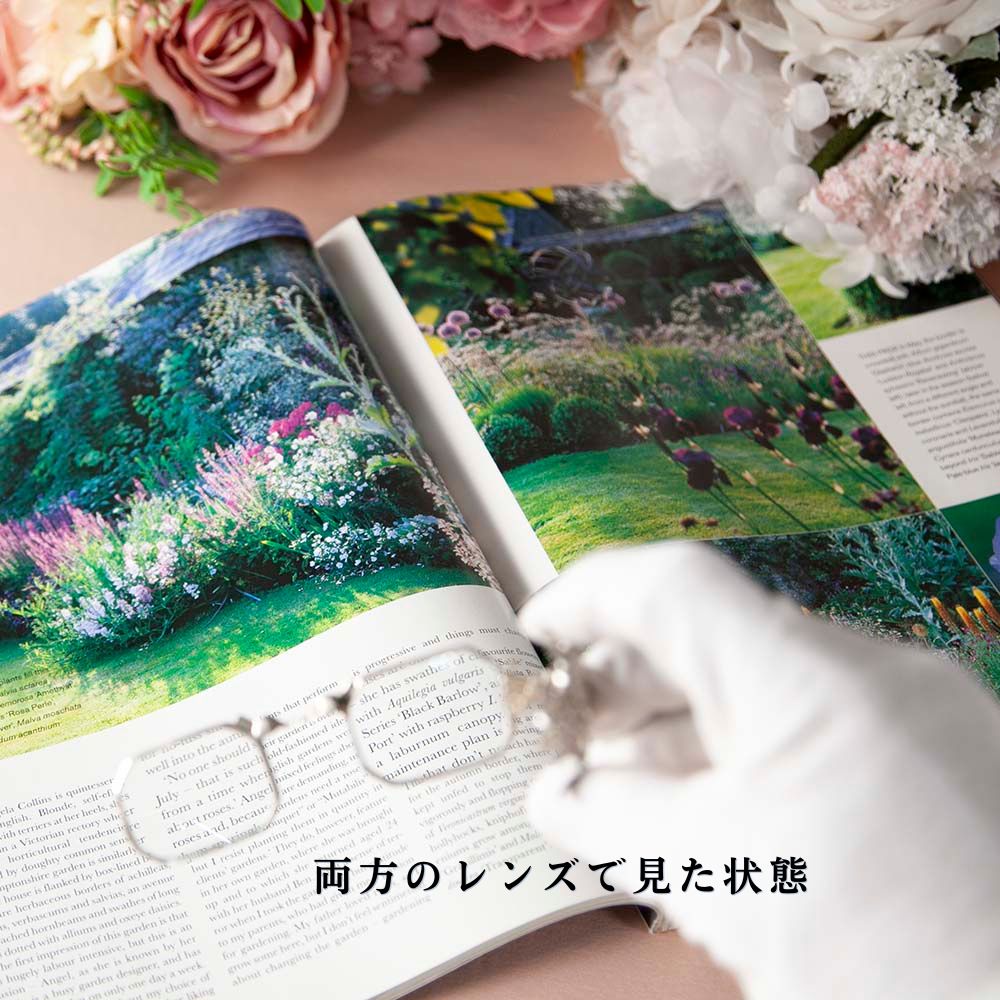 アンティーク イギリスで買い付けた マーカサイトが配された 四角のレンズ ロニェット（拡大鏡・ルーペ）