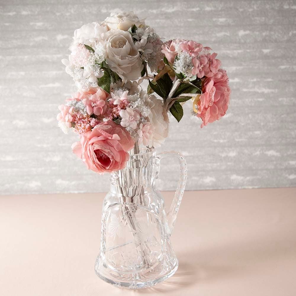 ヴィンテージ イギリスで買い付けた ブドウのエッチングが美しい花瓶