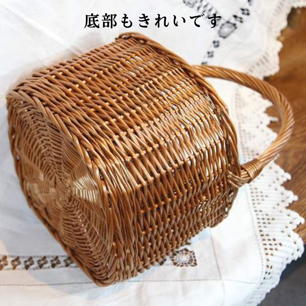 アンティーク イギリスで買い付けた 4つのコンパートメント ボトルを入れていた 籐製のバスケット