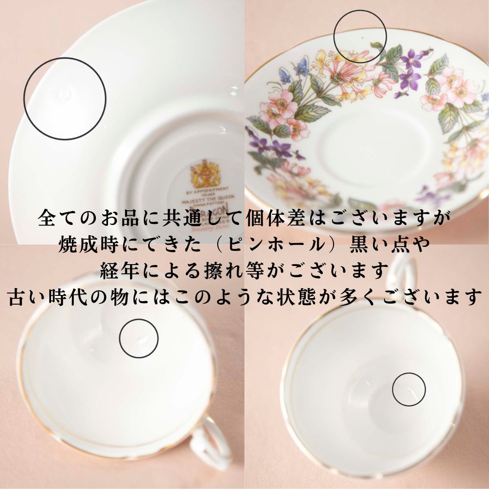 ヴィンテージ イギリスで買い付けた PARAGON パラゴン カントリーレーン ティーポット コーヒーポット カップ＆ソーサー ケーキ皿 トリオ