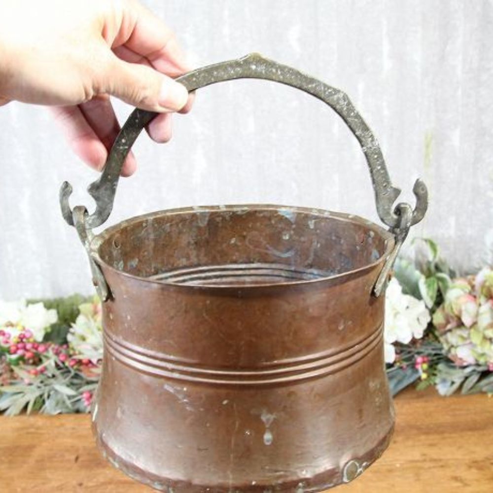 アンティーク　イギリスで買い付けた プランターにおすすめ ヴィクトリア時代 銅製（COPPER） バケツ