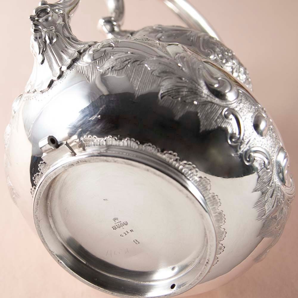 アンティーク イギリスで買い付けた Harrison Brothers & Howson  シルバープレートウォーマー付き ケトル