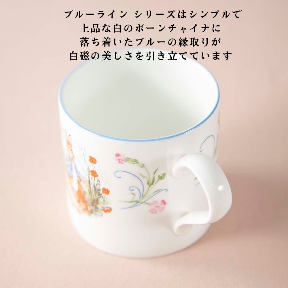 ヴィンテージ イギリスで買い付けた WEDGWOOD ウェッジウッド ピーターラビット 黒壺バックスタンプ ブルーライン マグカップ