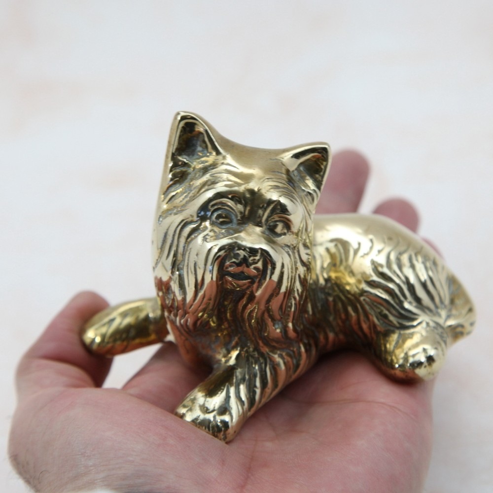 アンティーク イギリスで買い付けた ペーパーウェイトにもおすすめ 真鍮製 犬の置物