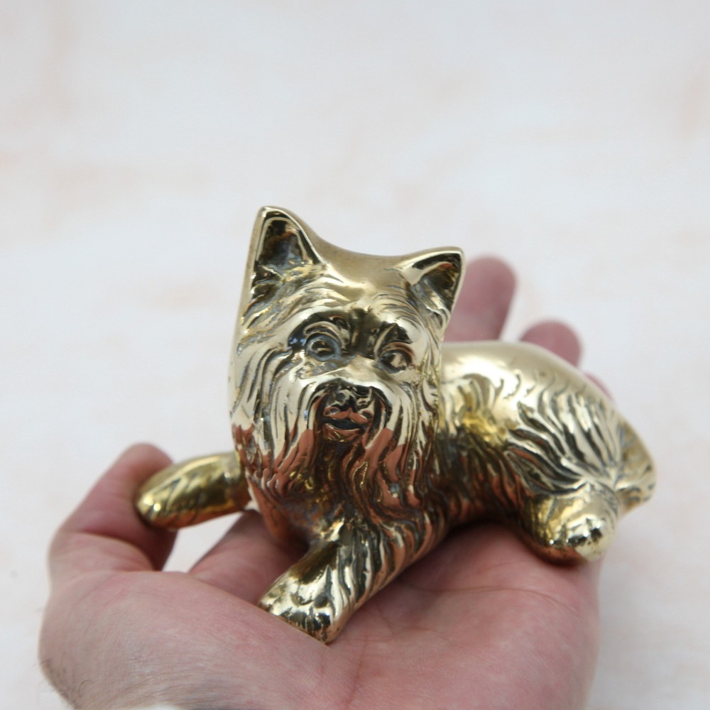アンティーク イギリスで買い付けた ペーパーウェイトにもおすすめ 真鍮製 犬の置物