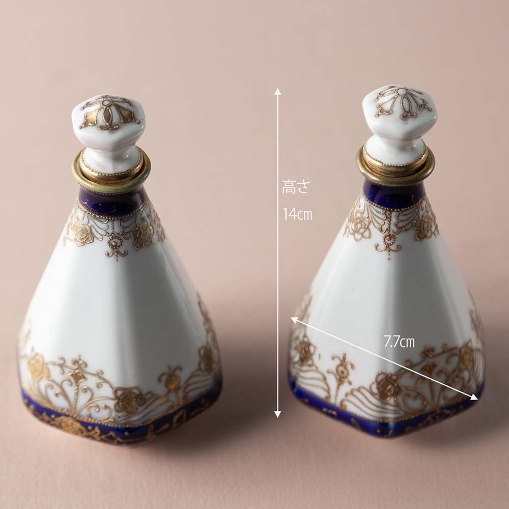 アンティーク イギリスで買い付けた 白磁に深い藍色 金の装飾が美しい オールドノリタケ ドレッサーセット