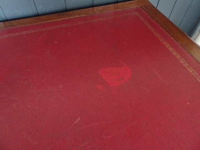 アンティーク イギリスで買い付けた テレワークにおすすめ 書斎や事務用に使いたい 革張り天板 ビーチ(ブナ)製 カードテーブル