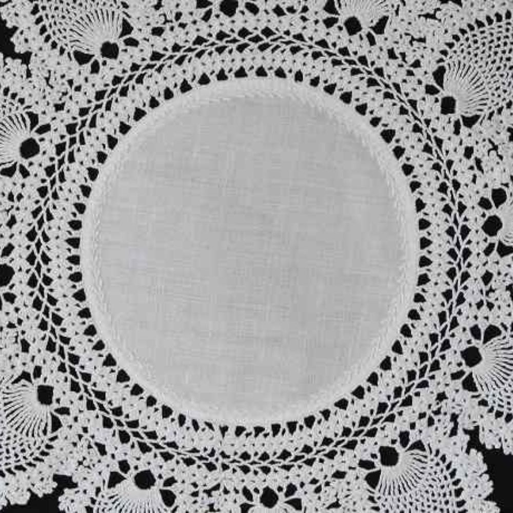 アンティーク　イギリスで買い付けた かぎ針で編んだ クロッシェレース ドイリー 白い敷物