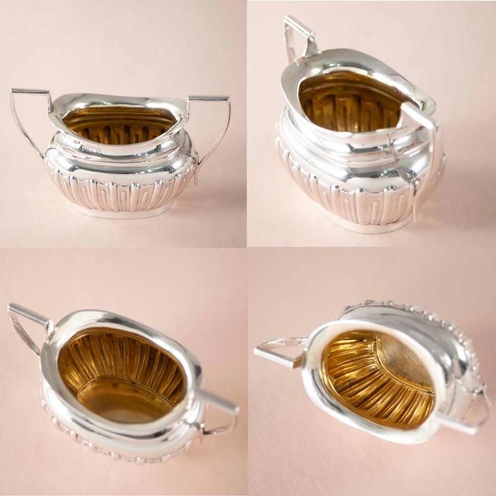 【新着商品】アンティーク イギリスで買い付けた ヴィクトリア時代 スターリングシルバー ティーポット ミルクポット シュガーポット 3点セット