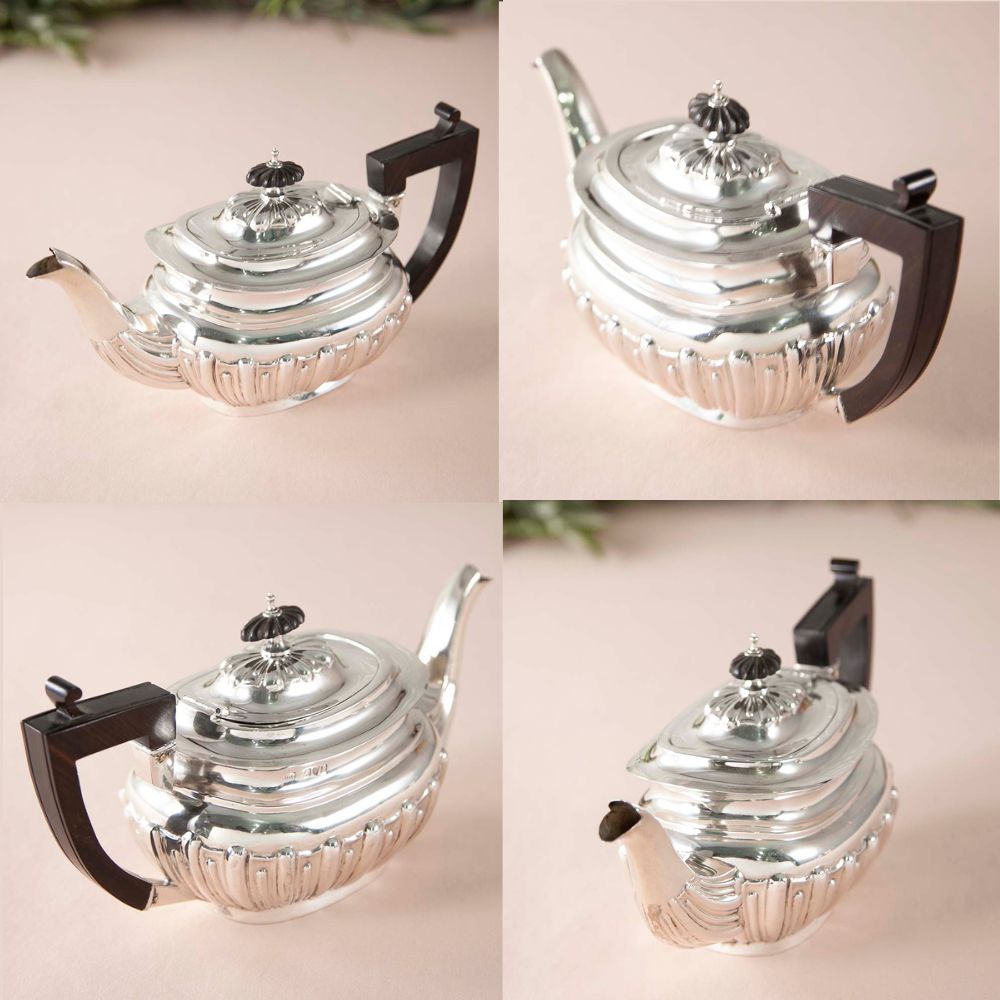 【新着商品】アンティーク イギリスで買い付けた ヴィクトリア時代 スターリングシルバー ティーポット ミルクポット シュガーポット 3点セット