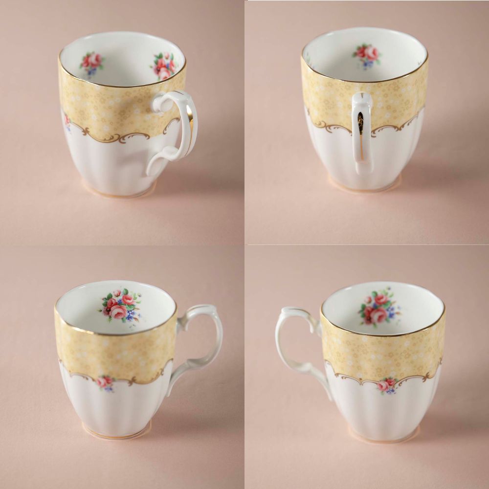 ヴィンテージ イギリスで買い付けた ロイヤルアルバート 100周年記念 マグカップ リジェンシーブルー ブーケー ROYAL ALBERT