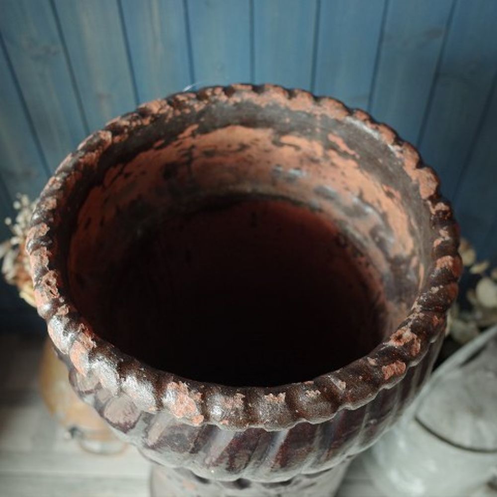 アンティーク ガーデニングポットにおすすめ ヴィクトリア時代 トーマスジェキル 手書き模様入り チムニーポット