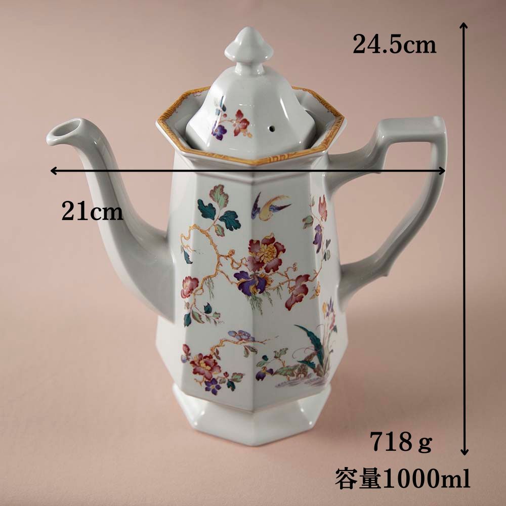 【新着商品】ヴィンテージ イギリスで買い付けた WEDGWOOD ウェッジウッド デボン・ローズ ジョージタウンコレクション コーヒーポット カップ＆ソーサー