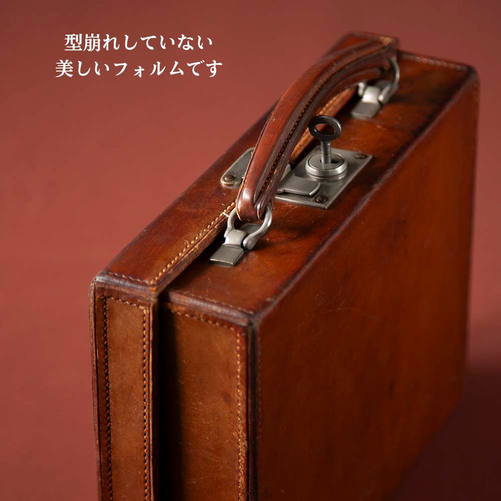 【新着商品】アンティーク イギリス紳士が愛した 1900～1920年代製 鍵付き 本革 レザー トランク（アタッシュケース）