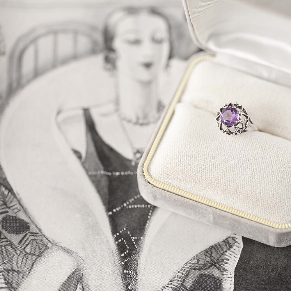 ヴィンテージ イギリスで買い付けた プレゼントにもおすすめ クラウン（王冠）のデザイン シルバー リング 9.5号