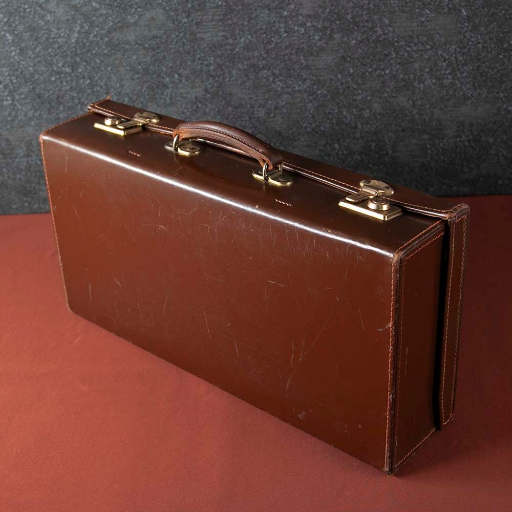 【新着商品】アンティーク 英国紳士が愛した 1940年代製 PAKAWA社製 本革 レザー 鍵（キー）付き トランク（アタッシュケース）