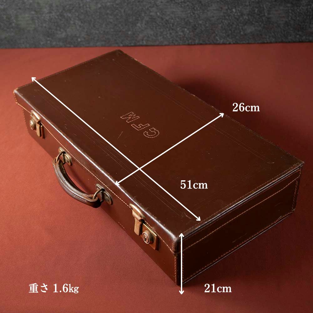 【新着商品】アンティーク 英国紳士が愛した 1940年代製 PAKAWA社製 本革 レザー 鍵（キー）付き トランク（アタッシュケース）