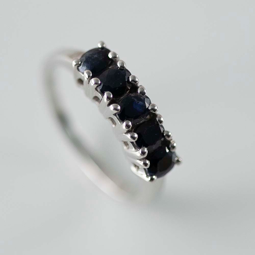 ヴィンテージ イギリスで買い付けた プレゼントにもおすすめ クリスタルガラスが配された シルバー リング 12号