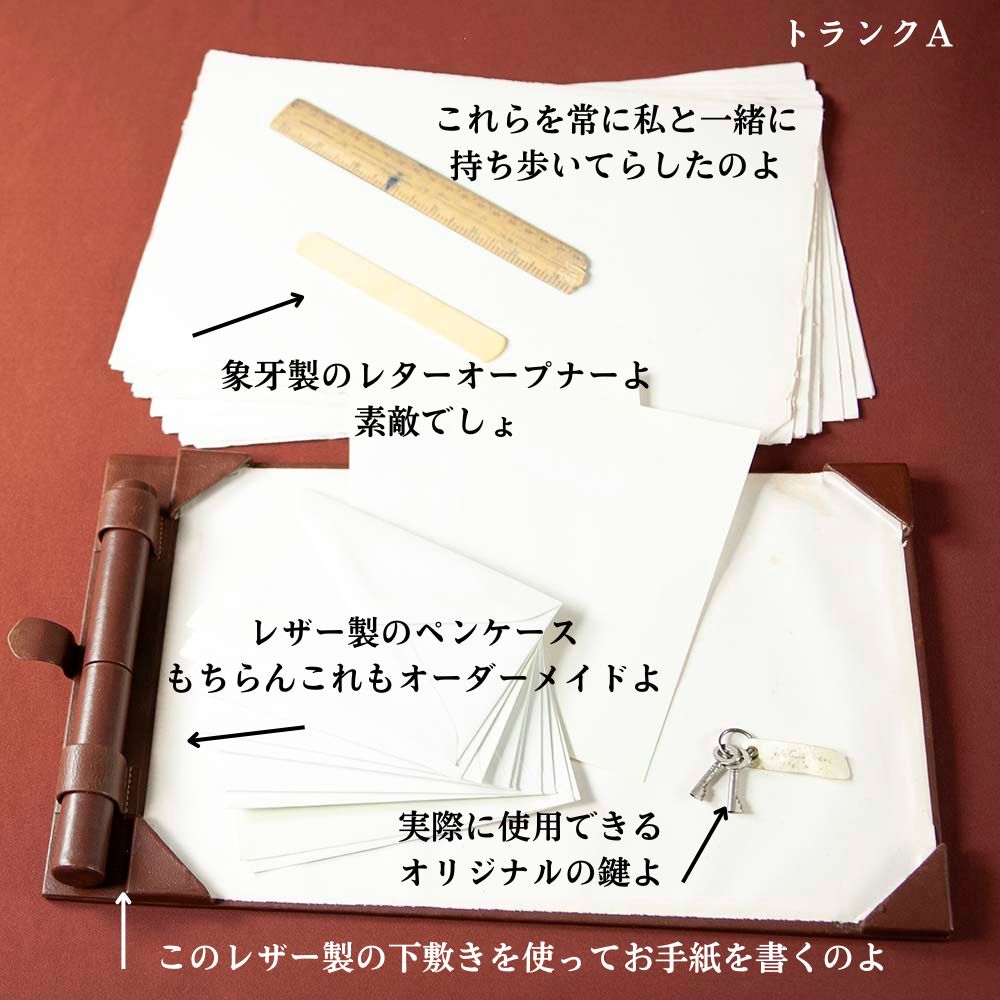 【新着商品】アンティーク 英国貴婦人が愛した 1900年～1910年代製 本革 レザー 鍵（キー）付き トランク（アタッシュケース）