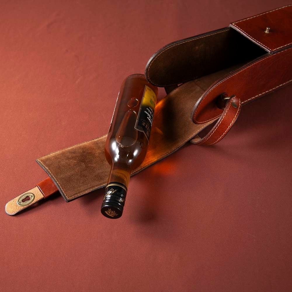 【新着商品】ヴィンテージ イギリスで買い付けた 本革製 ワインバッグ