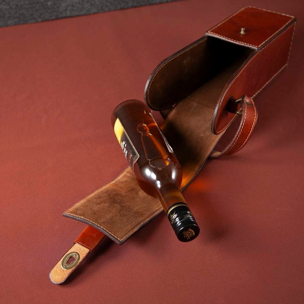 【新着商品】ヴィンテージ イギリスで買い付けた 本革製 ワインバッグ