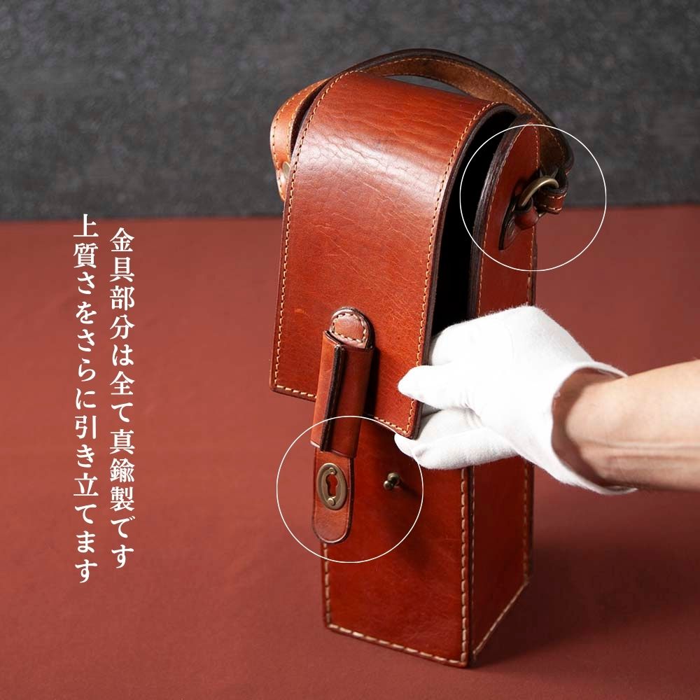 【新着商品】ヴィンテージ イギリスで買い付けた 本革製 ワインバッグ