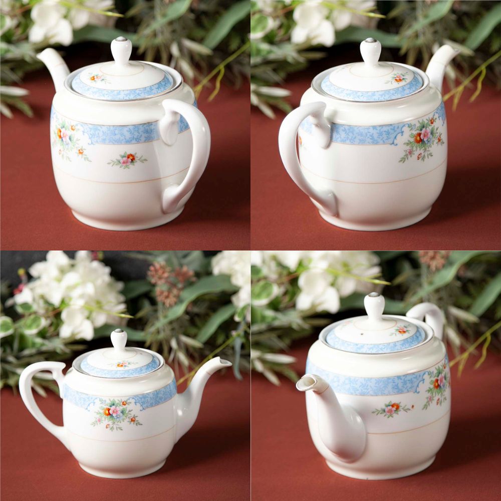 【新着商品】アンティーク イギリスで買い付けた 可憐な花が可愛い オールドノリタケ マルキ印 ティーポットミルクポット シュガーポット セット