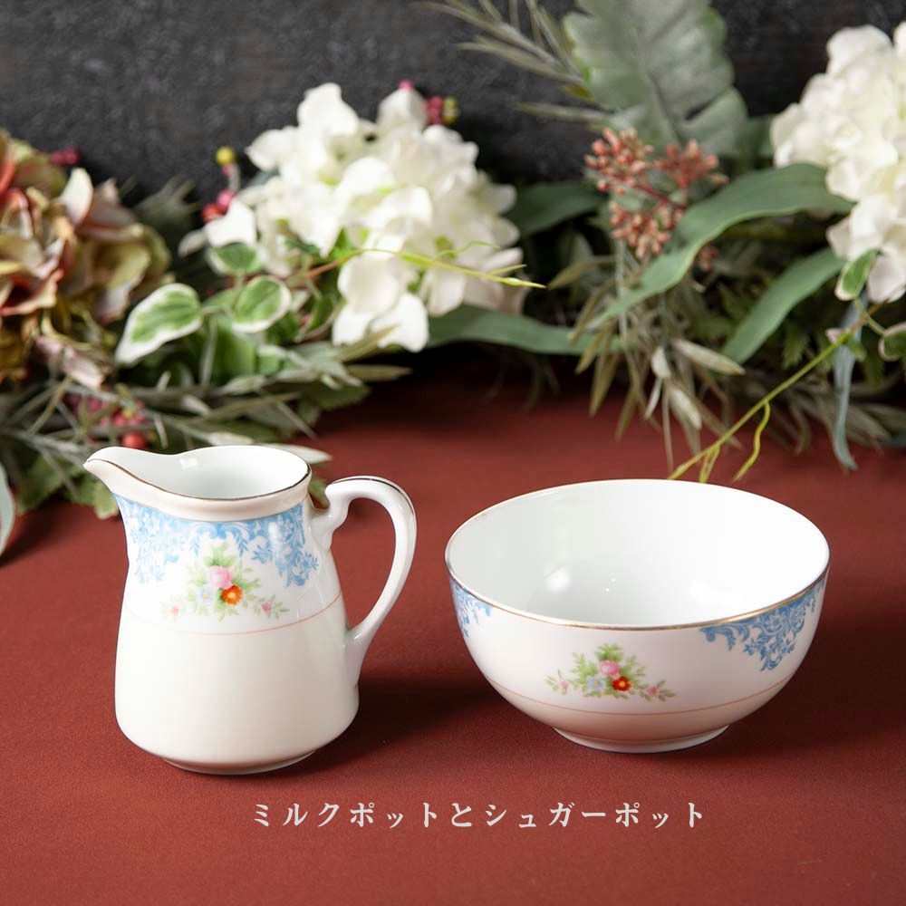【新着商品】アンティーク イギリスで買い付けた 可憐な花が可愛い オールドノリタケ マルキ印 ティーポットミルクポット シュガーポット セット