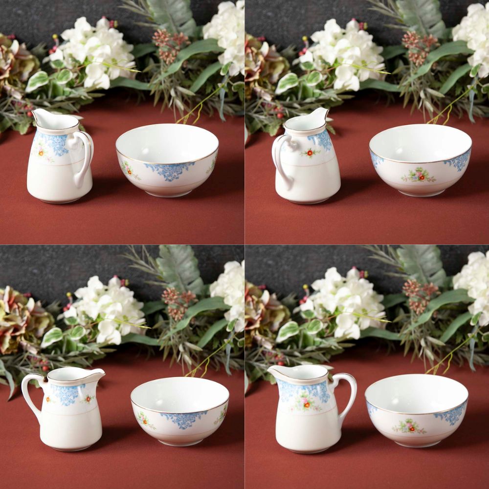 【新着商品】アンティーク イギリスで買い付けた 可憐な花が可愛い オールドノリタケ マルキ印 ティーポットミルクポット シュガーポット セット