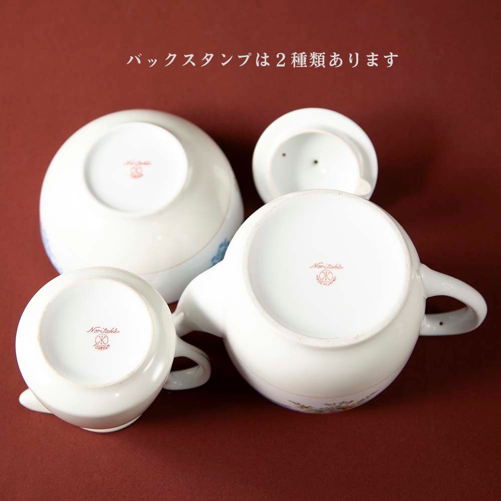 【新着商品】アンティーク イギリスで買い付けた 可憐な花が可愛い オールドノリタケ マルキ印 ティーポットミルクポット シュガーポット セット