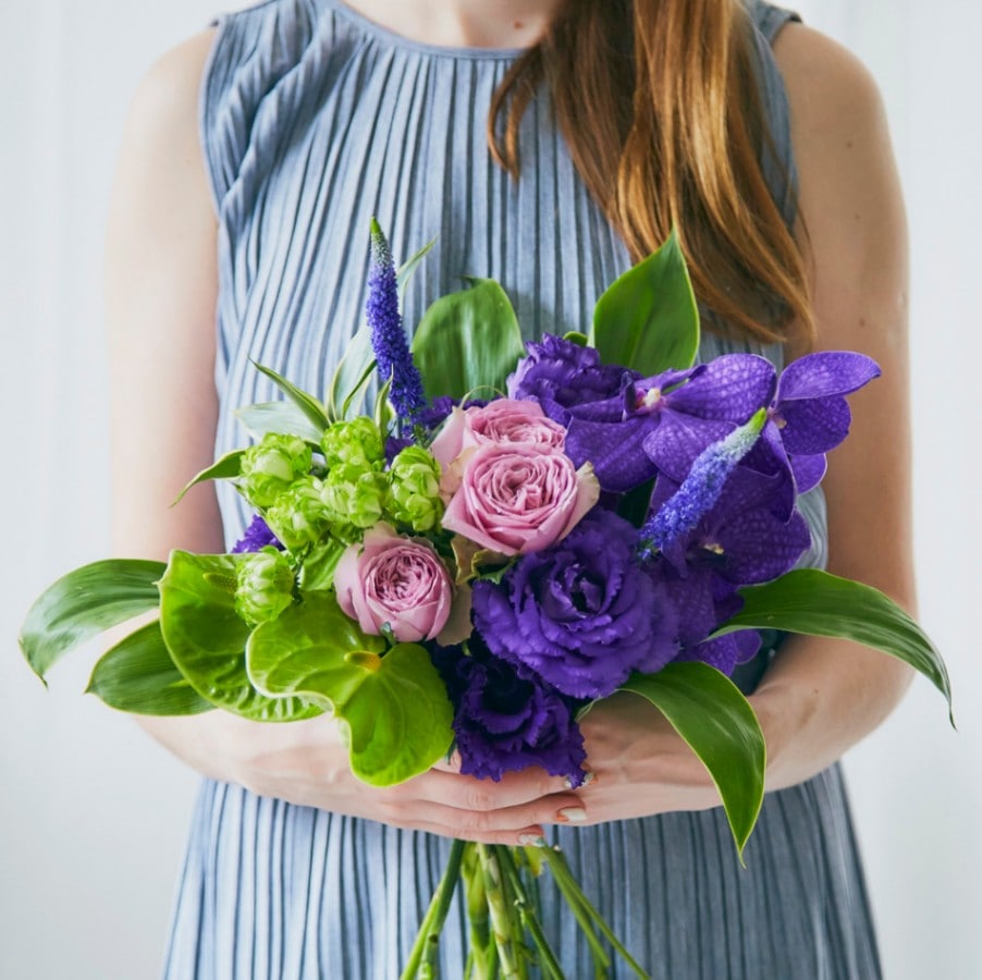 【生花ブーケ】パープルヘイズ Purple Haze〈100-120サイズ〉