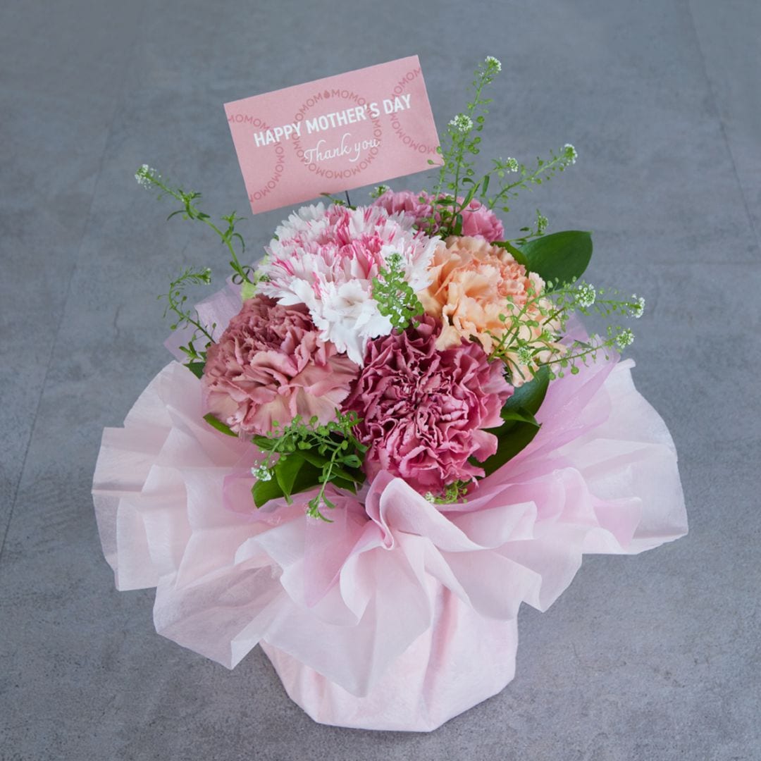 【そのまま飾れる母の日ブーケ 】ひらり（ピンクMサイズ）〈100-120サイズ〉