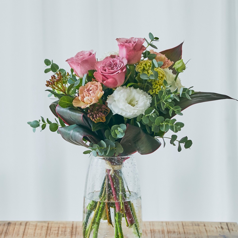 【季節の生花ブーケ】秋色ローズ〈100-120サイズ〉
