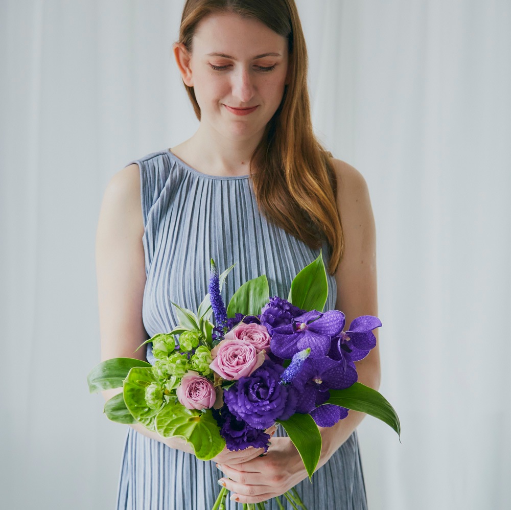 【生花ブーケ】パープルヘイズ Purple Haze〈100-120サイズ〉