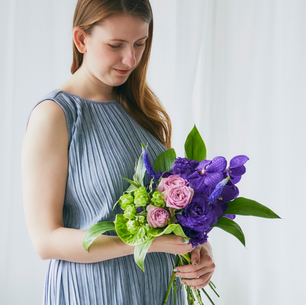 【生花ブーケ】パープルヘイズ Purple Haze〈100-120サイズ〉