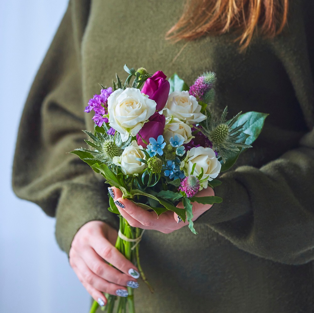 【季節の生花ブーケ】春色メロディ〈100-120サイズ〉