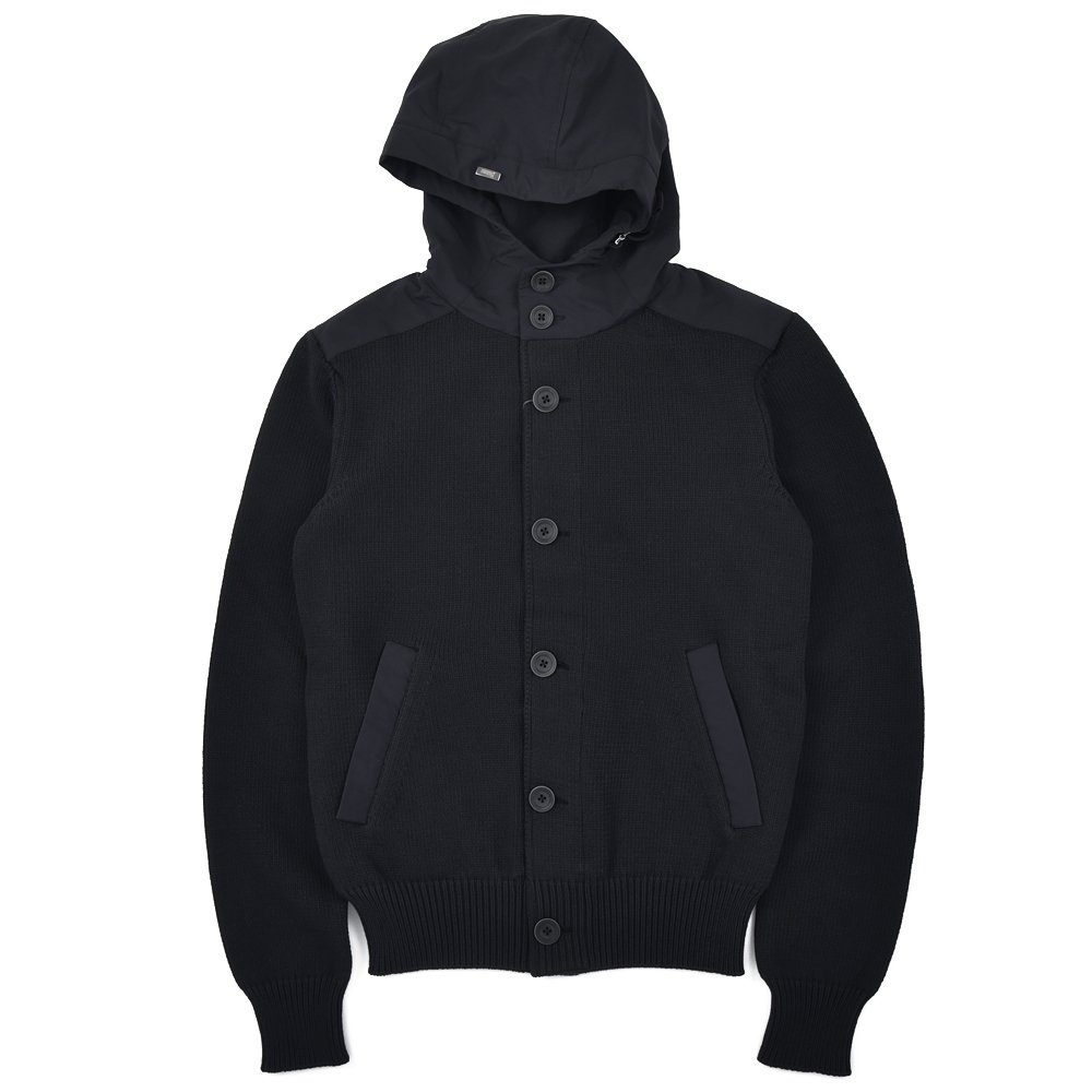 HERNO ヘルノ パフィコットン ミドルゲージ フード付 ニット 【国内