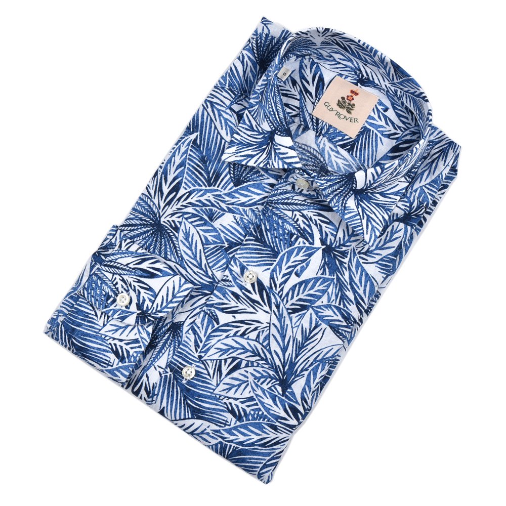 GUY ROVERギローバー　コットンリネンポロシャツ　Lブルーイタリア製 GUY ROVERギローバー コットンリネンポロシャツ Lブルーイタリア製