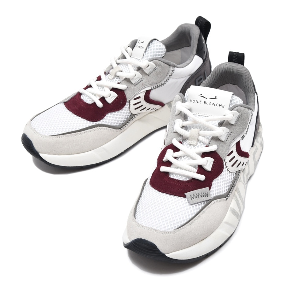 VOILE BLANCHE ボイルブランシェ CLUB 01 スエード・ナイロン スニーカー WHITE・BURGUNDY