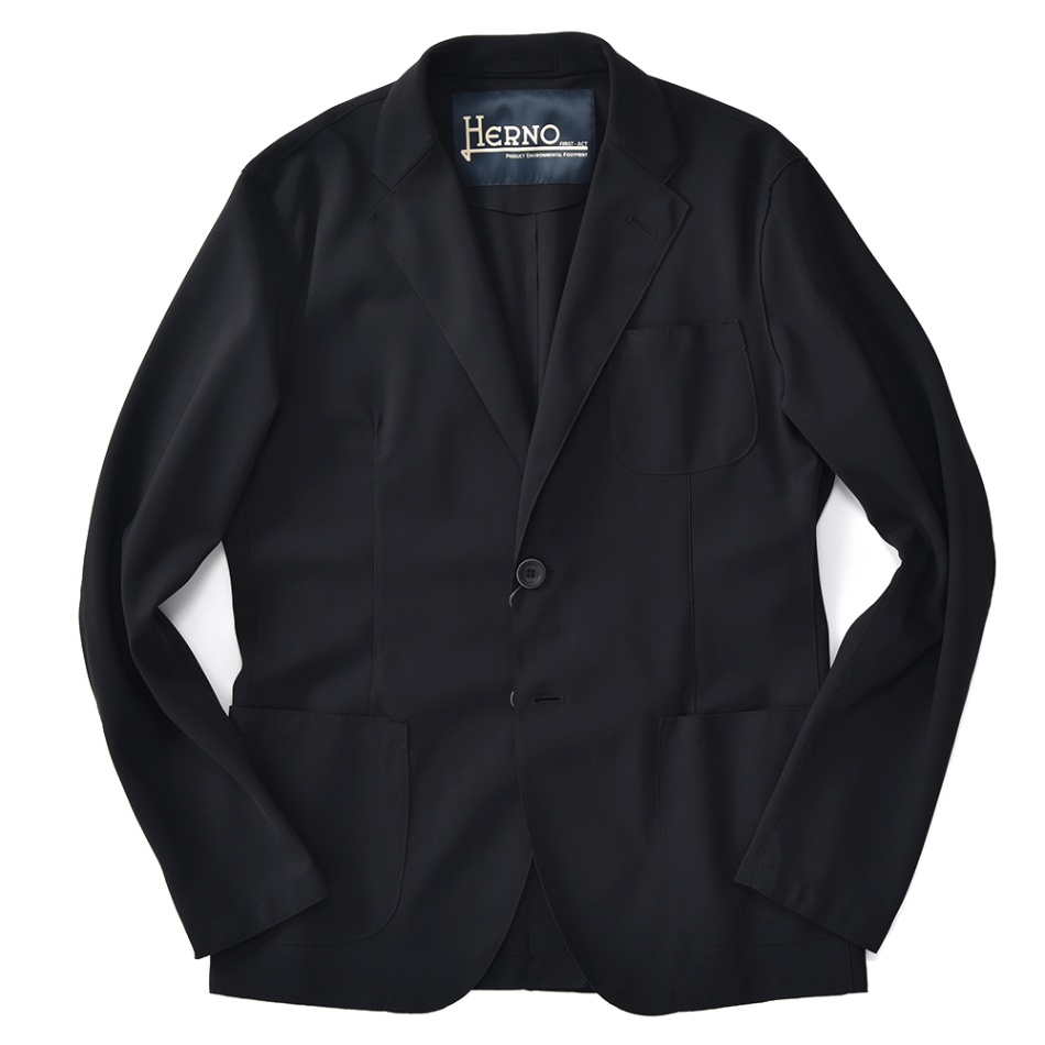 HERNO ヘルノ ストレッチ ジャージ 2B ジャケット GA0091U/12359S BLACK